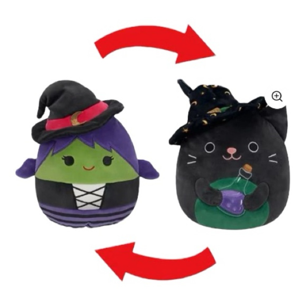 Squishmallows Flipamallows Roslyn the Witch and Cleo the Cat Plush Toy 8”